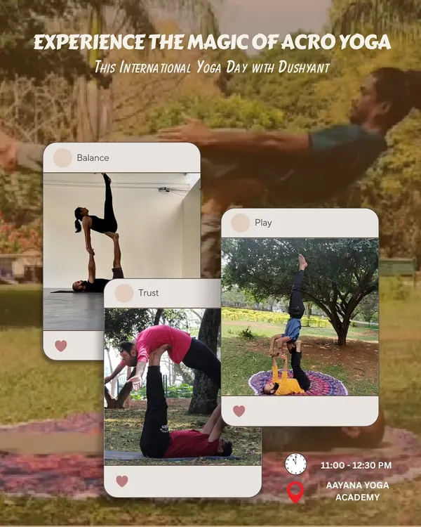 Acro Yoga is all about balance, trust, and play. It’s a chance to connect with others, support each other, and create beautiful shapes together.