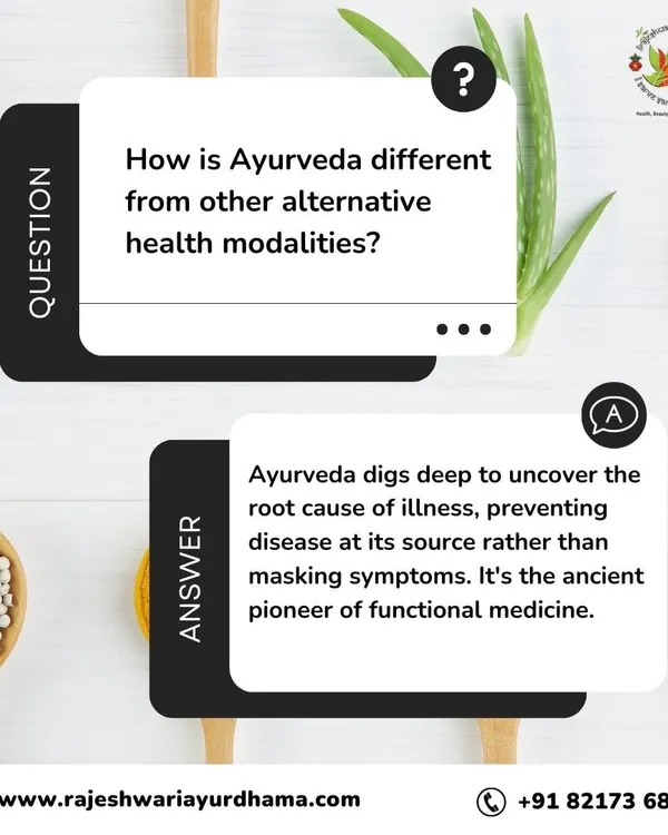 A common question I get is how Ayurveda differs from other health systems. My answer is that Ayurveda seeks to find and treat the root cause of an illness, not just the symptoms, making it a truly functional form of medicine.