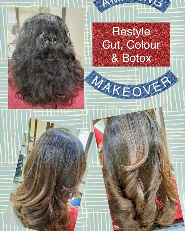 This client received a full restyle including a cut, color, and a rejuvenating Botox treatment. The Botox helped repair damage and frizz, resulting in these soft, healthy-looking waves.
