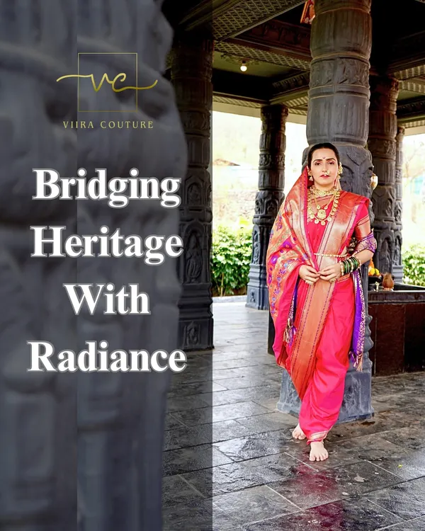 Bridging heritage with radiance. This image captures the timeless beauty of a traditional Navari saree, available for rent from my collection.
