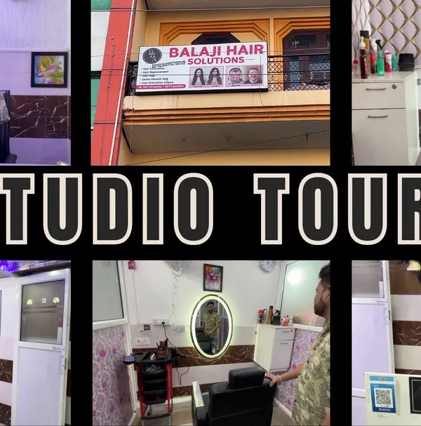 A quick tour of my Balaji Hair Solution studio in Gurgaon. You can see my reception area, the comfortable styling stations with good lighting, and the entrance to my shop. I have created a professional and welcoming space for all my clients.