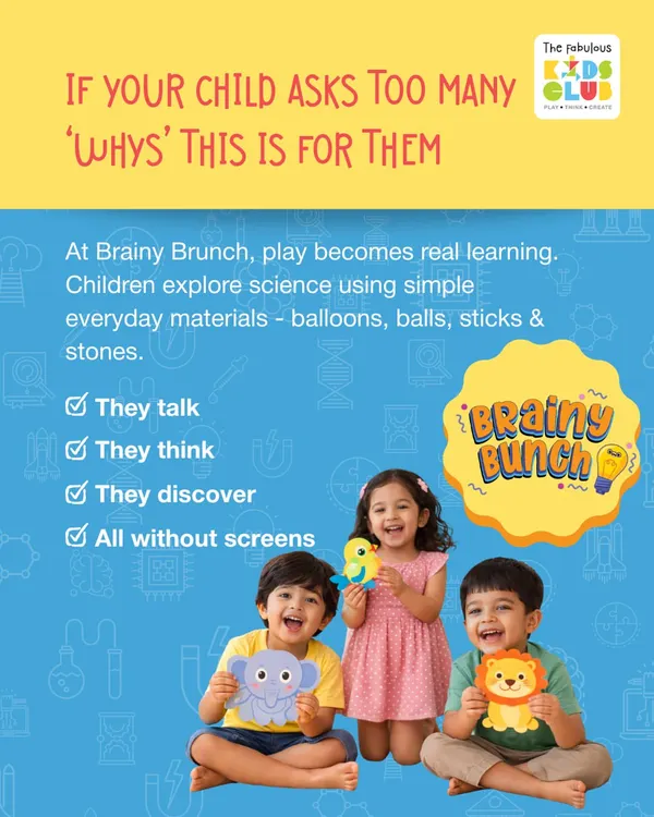 If your child is full of 'whys', our Brainy Bunch program is the perfect place for them. Here, play becomes real learning as children explore science with simple, everyday materials. They talk, they think, and they discover, all without screens.