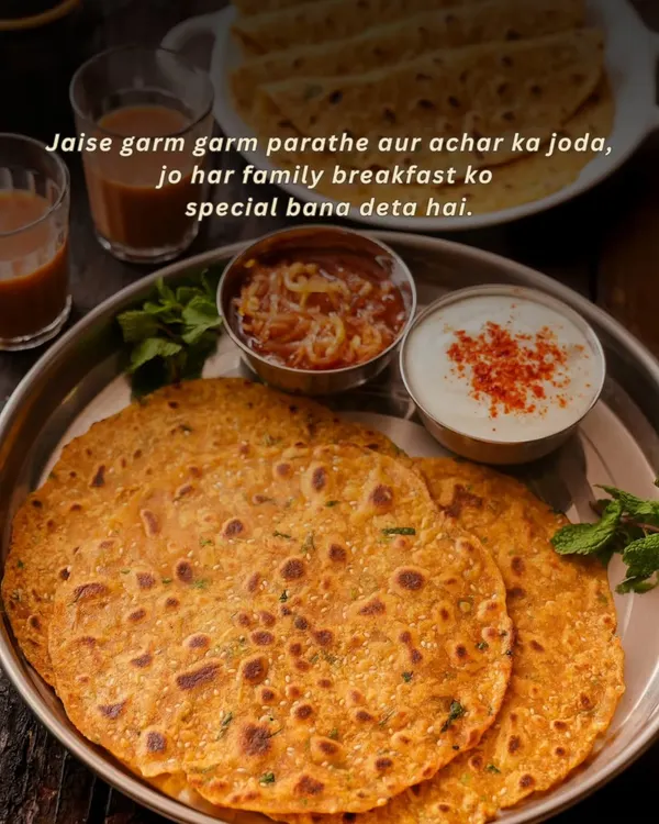 Some combinations never get old, like garam garam parathe and a side of achaar. It's a pairing that makes every family breakfast feel special.