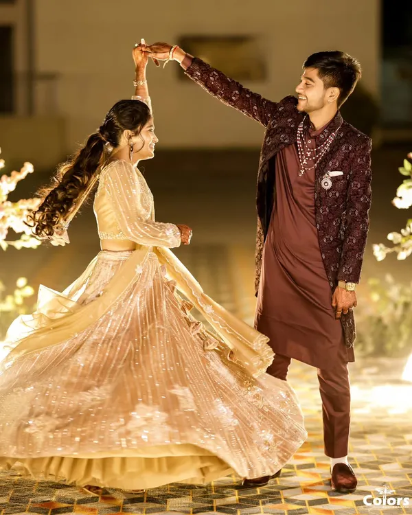 The first dance as husband and wife. I love capturing the movement and joy in moments like this, with the bride's lehenga twirling beautifully.