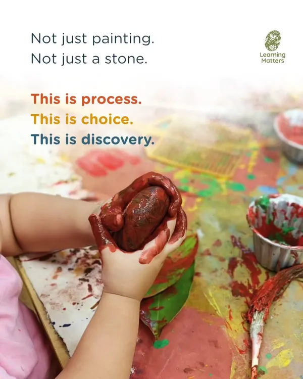 This is the essence of our approach. We see art not as a product to be perfected, but as a process of discovery. When a child holds a stone, feels its weight, and chooses a color, they are making decisions, testing ideas, and expressing a thought. This is not just painting; it is choice, it is process, it is learning made visible.