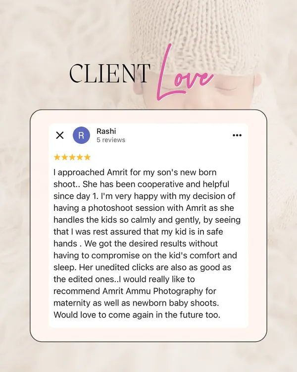 Rashi’s review warms my heart. Knowing that parents feel assured seeing how calmly and gently I handle their baby is the most important part of my job.