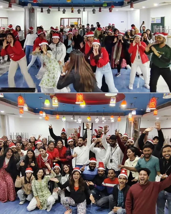A collage capturing the Christmas spirit during a corporate Zumba session. From Santa hats to festive dance moves, we made sure it was a celebration full of joy, laughter, and holiday beats.