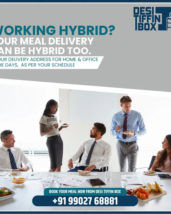 Working a hybrid schedule? Your meal plan can be hybrid too. I offer flexible delivery that follows you, whether you're at home or in the office. Just set your delivery address for the day, and I'll make sure your tiffin reaches you.