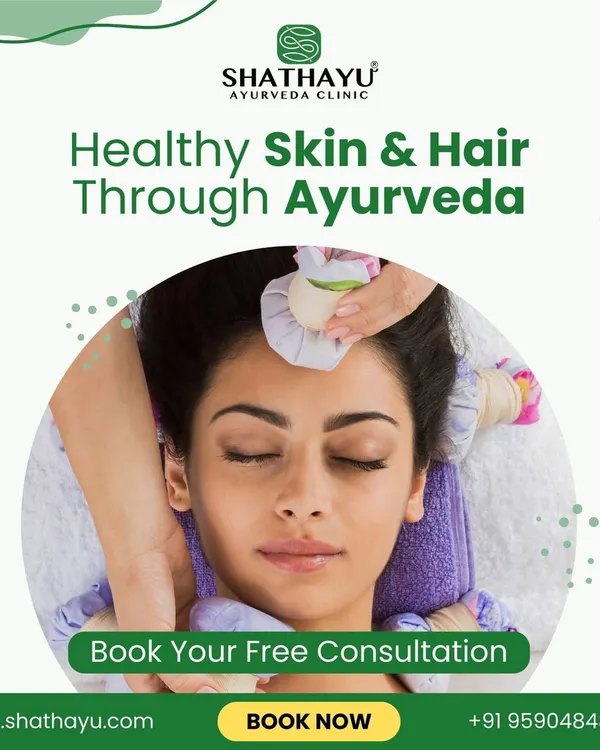 We believe healthy skin and hair are a reflection of inner balance. Here, we are performing a gentle facial massage with herbal poultices (potli) to improve circulation and bring a natural glow to the skin, demonstrating our hands-on, natural approach to beauty.