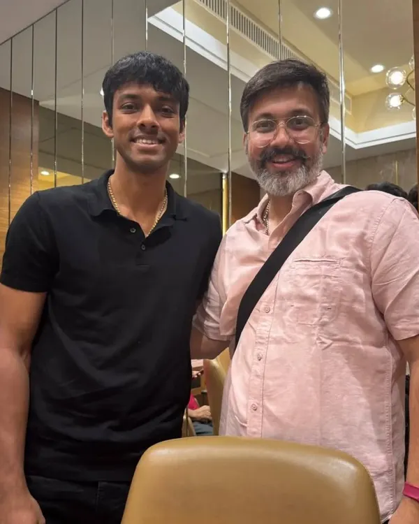 Our founder and director, Mangirish Palekar, with Olympian and Asian Games gold medalist Chirag Shetty. We believe in learning from the best to inspire the next generation.