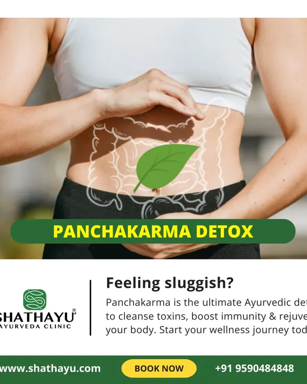 Feeling sluggish? Panchakarma is the ultimate Ayurvedic detox to cleanse toxins, boost immunity, and rejuvenate your body. This image illustrates how the process targets your digestive system to restore balance.