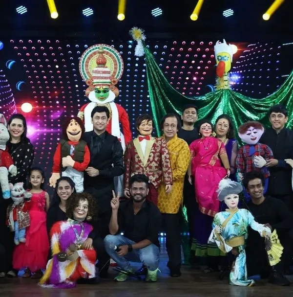 The entire cast and crew of "Ardhavatrao 100 Not Out." This photo captures the scale of the production and the many talented artists involved in bringing our vision to life for Zee Marathi.