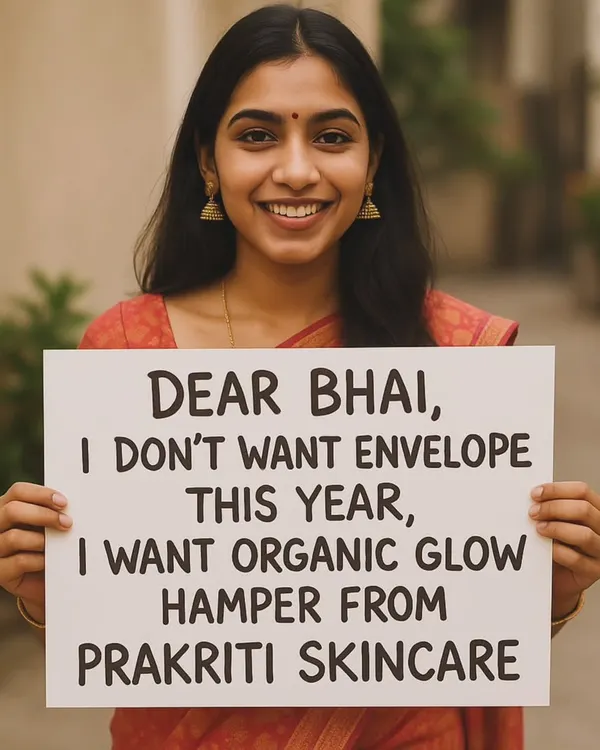 This Rakshabandhan, tell your bhai you want something that makes you glow. My organic hampers are the perfect way to start a new gifting trend.