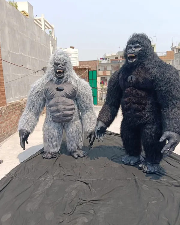 This is one of my proudest creations. These gorilla costumes are made with high-quality fur fabric to look very realistic. I paid a lot of attention to the details on the face and muscles to make them stand out.
