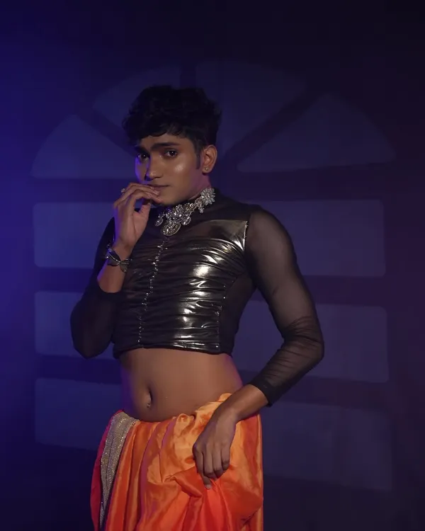 A gender-fluid makeup look for a 'Dhak Dhak' dance concept video. This required a blend of bold, glamorous makeup with a modern edge to create a unique performance look.