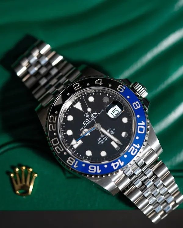 This is what we do best. We sourced this iconic Rolex GMT-Master II, the "Batgirl," for a client. Its distinct blue and black ceramic bezel and Jubilee bracelet make it one of the most sought-after pre-owned luxury watches.