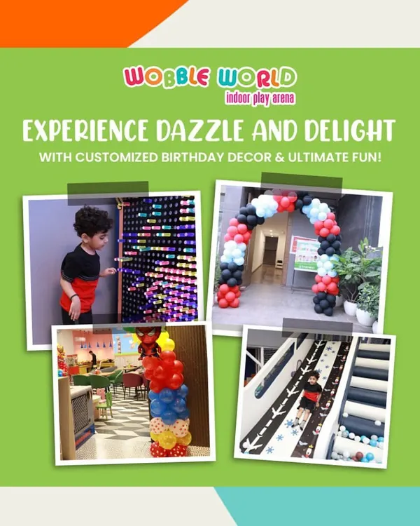 We create dazzling and delightful birthday experiences with customized decor. This collage shows our balloon arrangements and themed setups that make every party unique.