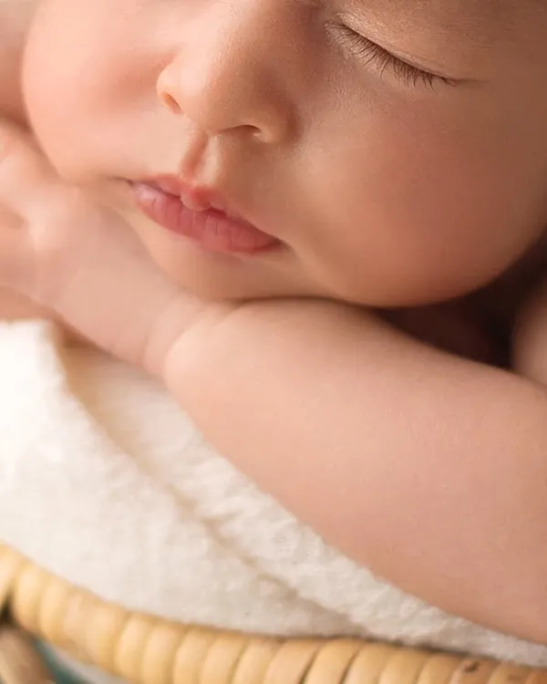 A macro shot of this baby's perfect lips and nose. These are the tiny features that will change so quickly, and I love preserving them for you.