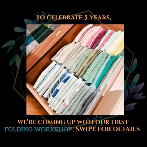 To celebrate five years of BlessTheMess, we launched our first-ever folding workshop. This image shows the result of our signature folding technique: a perfectly organized drawer.