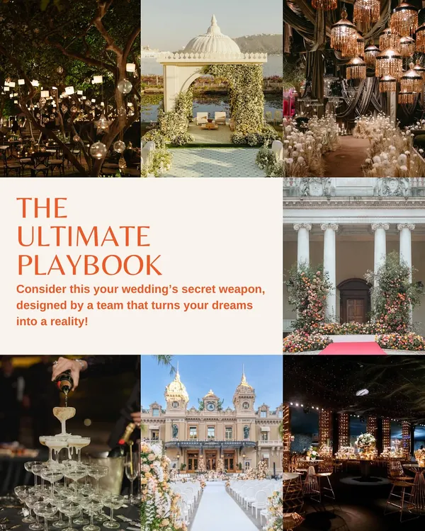 This is our ultimate playbook. A collage of dream moments we've turned into reality, from champagne towers to grand entrances, showcasing the breadth of experiences we can create.