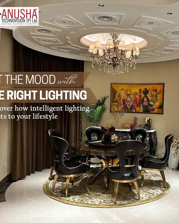 The right lighting transforms a dining experience. In this residence, I installed an intelligent lighting system that adapts to the homeowners' lifestyle, allowing them to set the perfect mood for intimate dinners or lively gatherings.