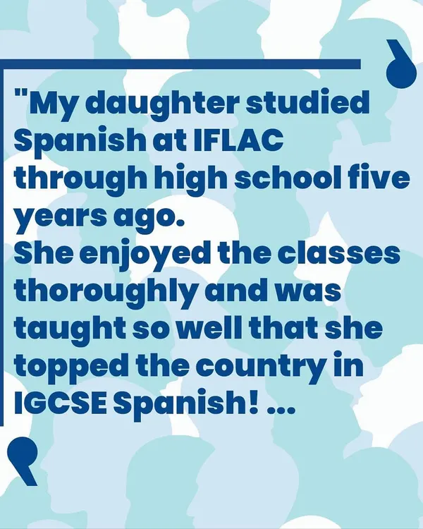 This parent's review is a perfect example of what we strive for. Her daughter studied Spanish with us, topped the country in the IGCSE exam, and is now studying at the University of Barcelona.