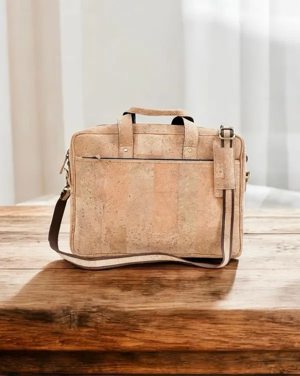 This stylish and professional laptop bag is crafted from sustainable cork material, offering an eco-friendly and sophisticated gift for employees or clients.