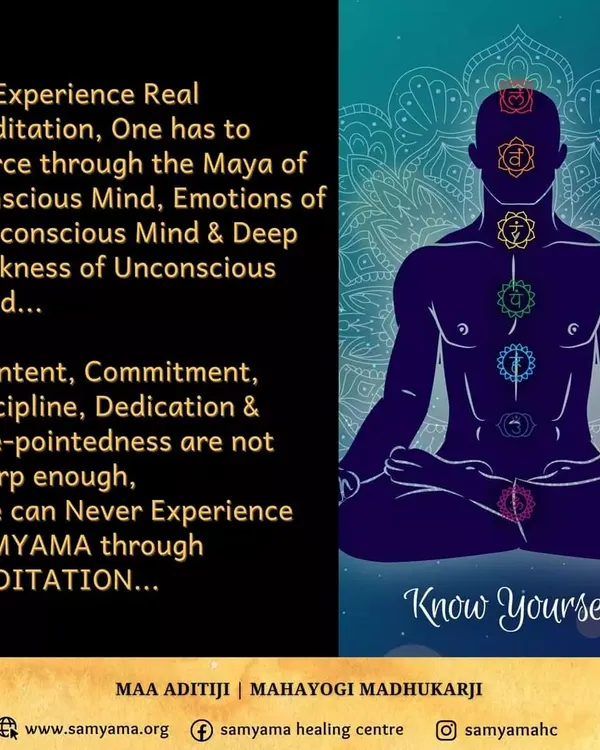 A core teaching from us: True meditation requires piercing through the layers of the mind with intent, commitment, and discipline. This is the path to experiencing Samyama.