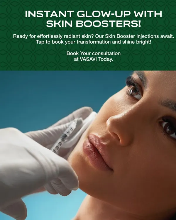 Skin Booster injections provide an instant glow-up for your skin. This image shows the treatment being administered to deliver deep hydration and achieve an effortlessly radiant look.