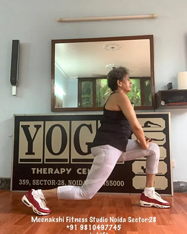 The runner's lunge, or Ashwa Sanchalan, is a deep stretch for the hips and thighs. We modify this pose to be gentle and supportive, helping to release tension held in the lower body.