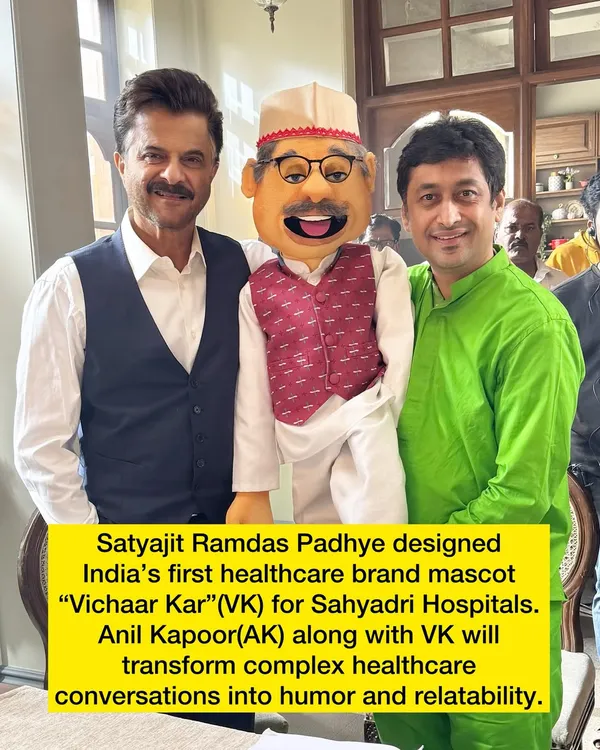 With Anil Kapoor and the 'Vichaar Kar' puppet I designed for Sahyadri Hospitals. This campaign is a prime example of how a well-crafted mascot can transform complex topics into relatable content.