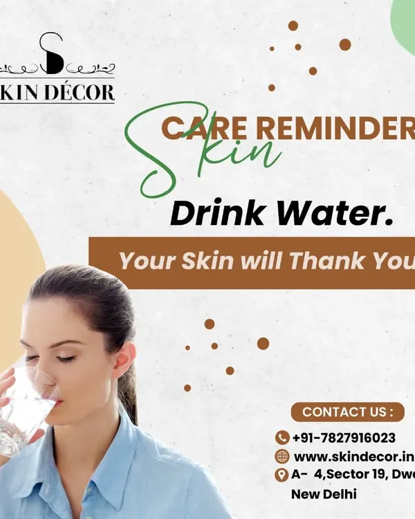 A simple but crucial skin care reminder: drink water. Proper hydration helps keep your skin plump and improves elasticity, making it less prone to irritation and blemishes. Your skin will thank you.