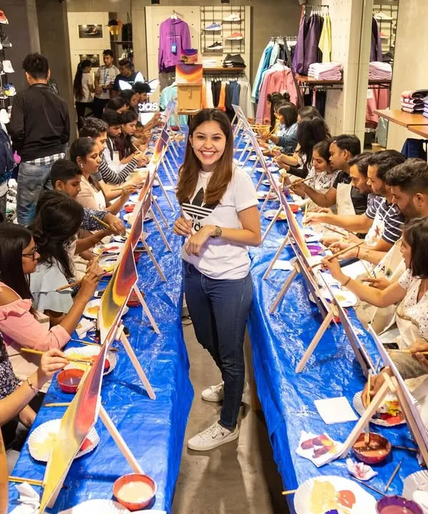 We transformed the Adidas store into a vibrant art studio for their "Collectors Creative" workshop. The energy of mixing sneaker culture with painting was absolutely electric.