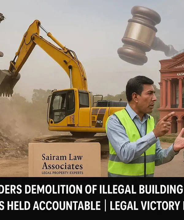 This image represents a significant legal victory where my intervention led to a High Court order for the demolition of an illegal building in JP Nagar. It underscores the serious consequences of non-compliance and my capability to hold authorities accountable, ensuring justice for citizens.