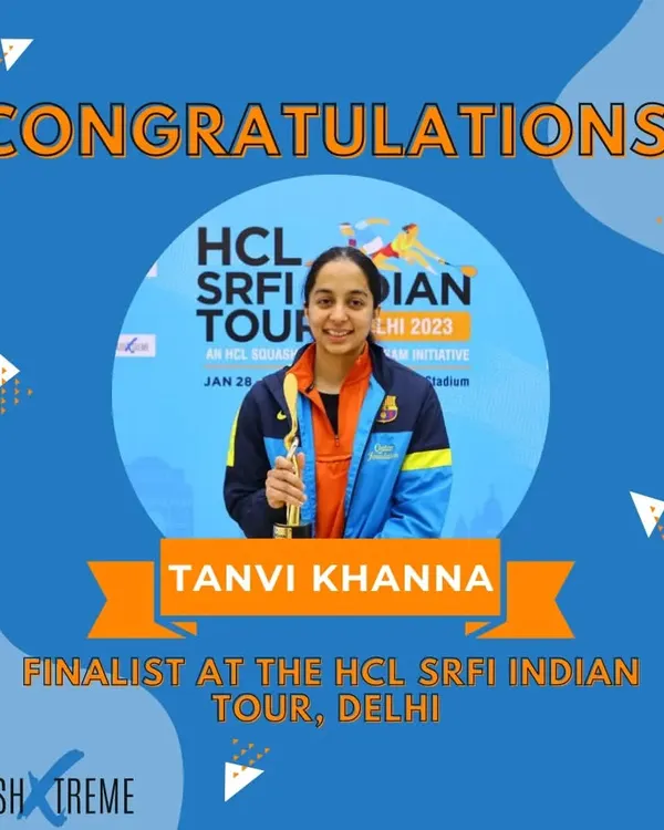 We celebrate our student Tanvi Khanna, who was a finalist at the HCL SRFI Indian Tour in Delhi. Her success is another example of our program's ability to produce top-tier players who compete at the senior professional level.