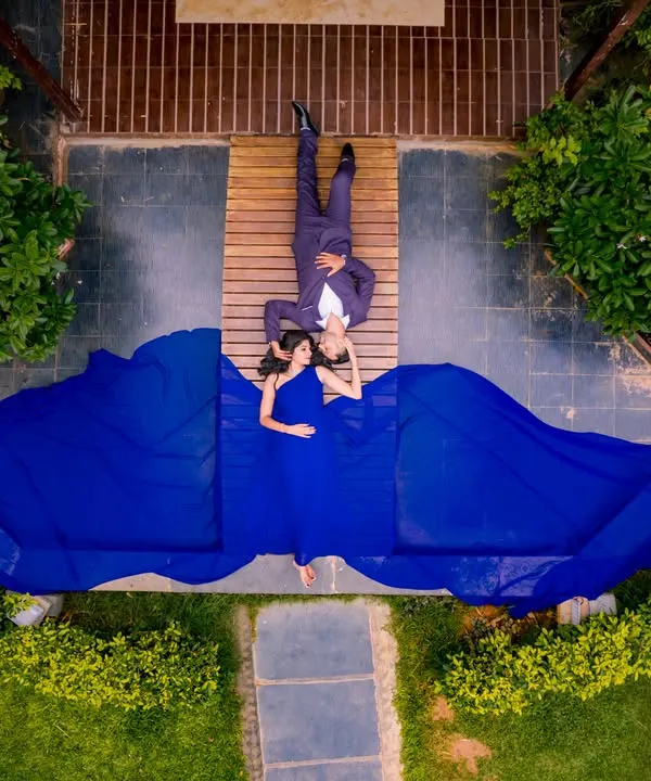 This is what a modern fairy tale looks like. I use drone photography to capture epic, breathtaking views, turning your pre-wedding shoot into a cinematic masterpiece with dramatic angles and grand scale.