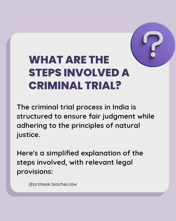 This is a simplified introduction to the stages of a criminal trial in India. The process is structured to ensure fairness and adherence to the principles of natural justice.