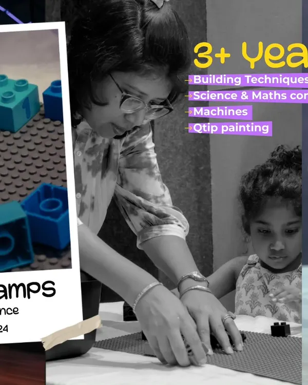 This poster details one of my exciting Science and Robotics Summer Camps for kids aged 3-12. It outlines the dates, timings, and activities, such as building machines, learning coding, and exploring science concepts.