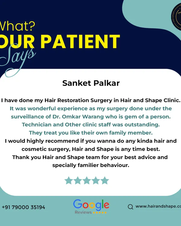 This Google review from Sanket Palkar highlights his wonderful experience with his surgery under Dr. Omkar Warang. We are so happy to hear that our team made him feel like a family member.