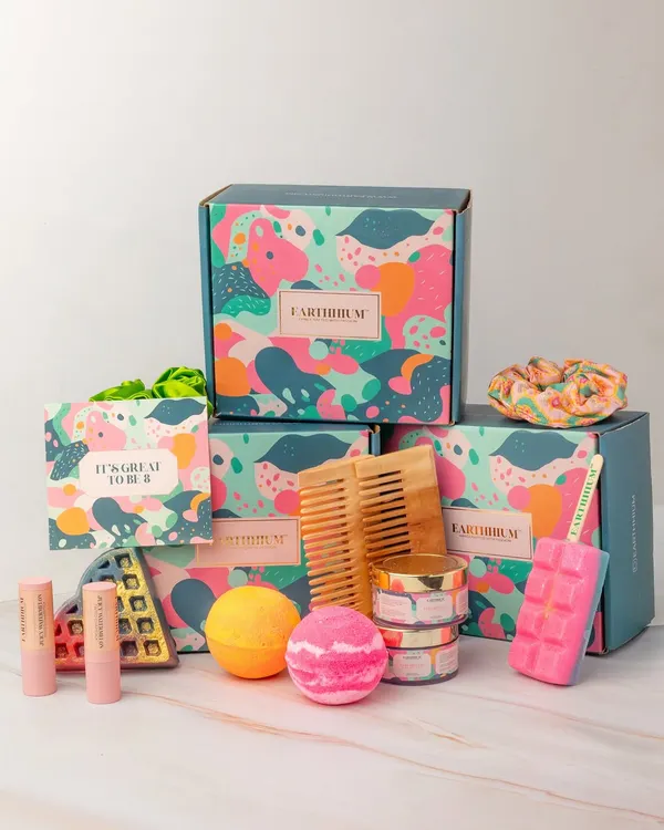 Gifting should be colorful and fun. I put together these vibrant gift boxes with a mix of my products, including bath bombs, waffle soaps, and lip balms, all beautifully packaged.