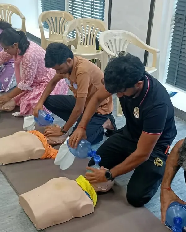 Saving lives, one beat at a time. Here I am practicing adult CPR techniques during my certification course. This hands-on training ensures I am prepared for any emergency.