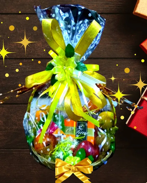 A beautifully wrapped custom gift hamper, perfect for celebrating a baby shower or any special event. I can curate and package gift baskets tailored to your specific occasion and budget.