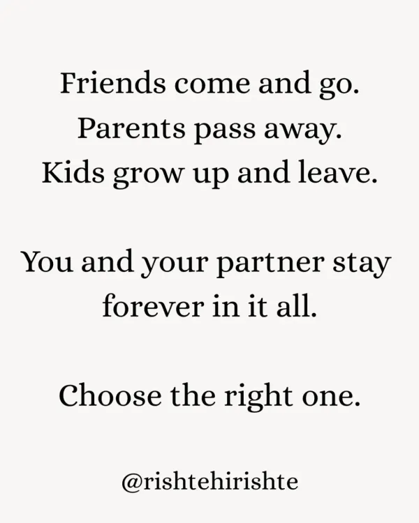 Friends, parents, and kids are parts of life's journey, but your partner stays forever. We help you choose the right one for that lifelong journey.