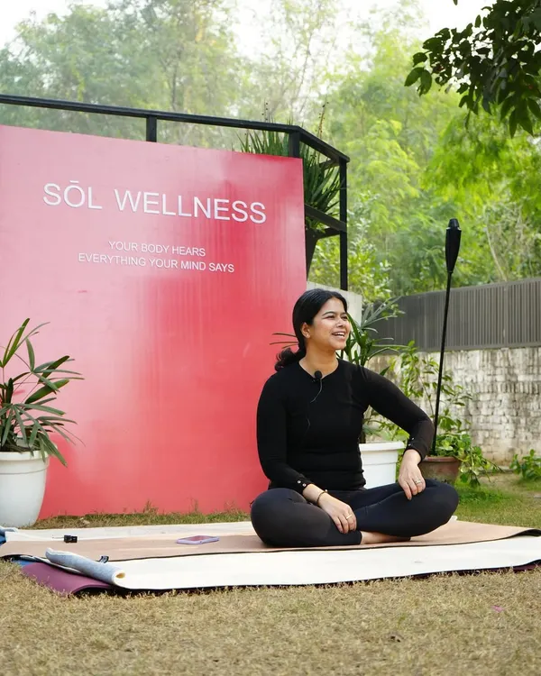 A moment of calm before starting a corporate wellness session for Sol Wellness. I always take a minute to center myself so I can hold a grounded space for everyone participating.