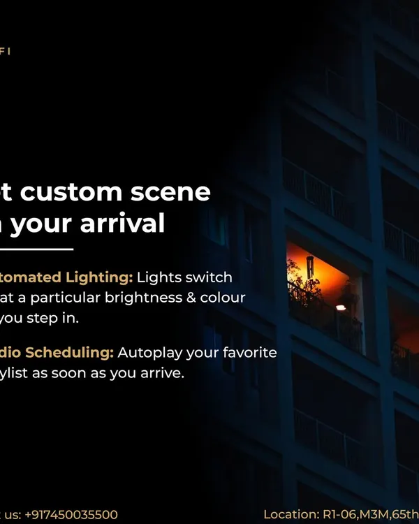 Arrive home to a perfect welcome every time. We can program a custom scene for your arrival that automatically switches on lights to a specific brightness and color, and even starts playing your favorite playlist to set a relaxing mood.