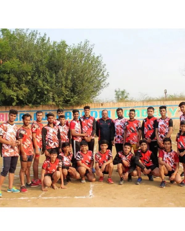 The entire Shri Balaji Kabaddi Academy family in one frame. Players from all levels, from sub-junior to senior, standing together on our home ground.