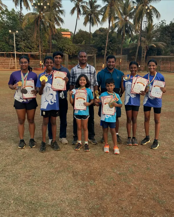 A group of our proud youth athletes showcasing their medals and certificates after a successful MASA Athletic Meet.