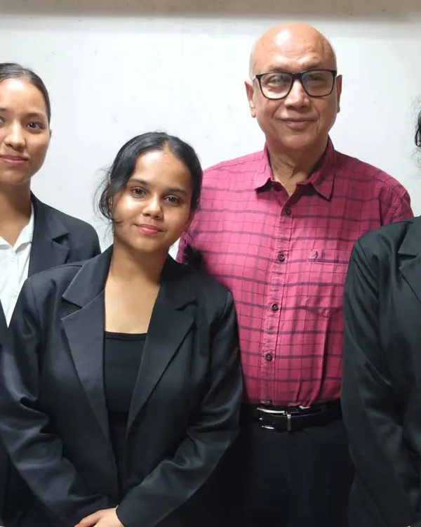 I believe in nurturing young legal minds. Here I am with a group of bright law aspirants, Neha, Alitta, and Apeksha, who are interning with me to learn the ropes of public interest litigation.