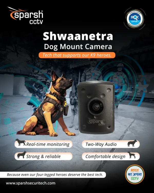 We equip our four-legged heroes with the best technology because their missions are critical. The Shwaanetra Dog Mount Camera offers real-time monitoring and two-way audio in a strong, comfortable design, giving K9 units the tactical advantage they need in the field.