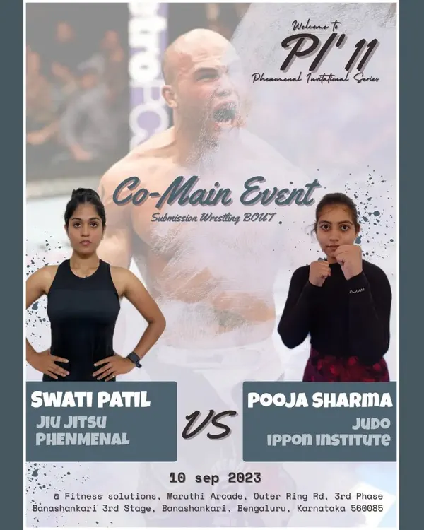 We actively participate in and promote local combat sports events. This is a poster for a co-main event featuring one of our fighters in a submission wrestling bout.